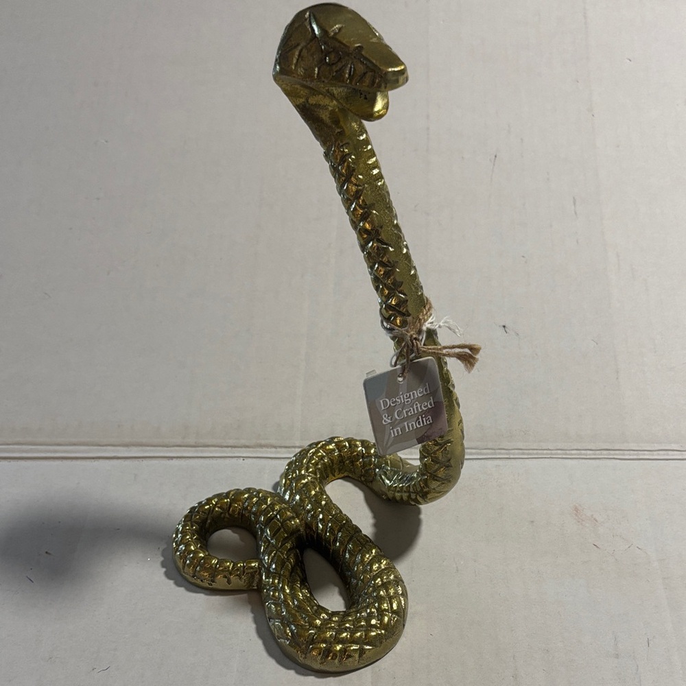 Gold Snake  Metal Reptile Decor